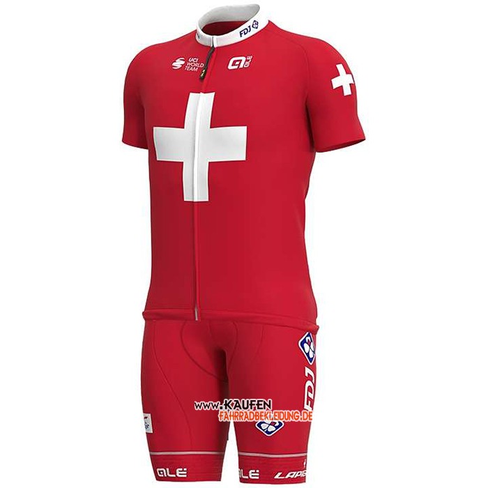 Groupama-FDJ Kurzarmtrikot 2020 und Kurze Tragerhose Campione Schweiz